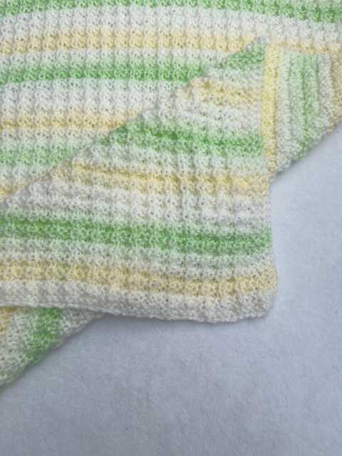 Hand Knitted Baby Blanket Super Soft Waffle Knit, Multicoloured Marble Yarn - image 1