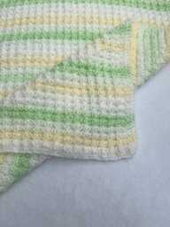 Hand Knitted Baby Blanket Super Soft Waffle Knit, Multicoloured Marble Yarn