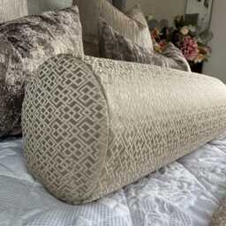 "Modern Bed Cushion Adriana Sandstone Bolster Cylinder/Pillow 16"" X 6" - thumbnail 3