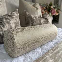 "Modern Bed Cushion Adriana Sandstone Bolster Cylinder/Pillow 16"" X 6"