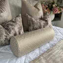 "Modern Bed Cushion Adriana Sandstone Bolster Cylinder/Pillow 16"" X 6" - thumbnail 4