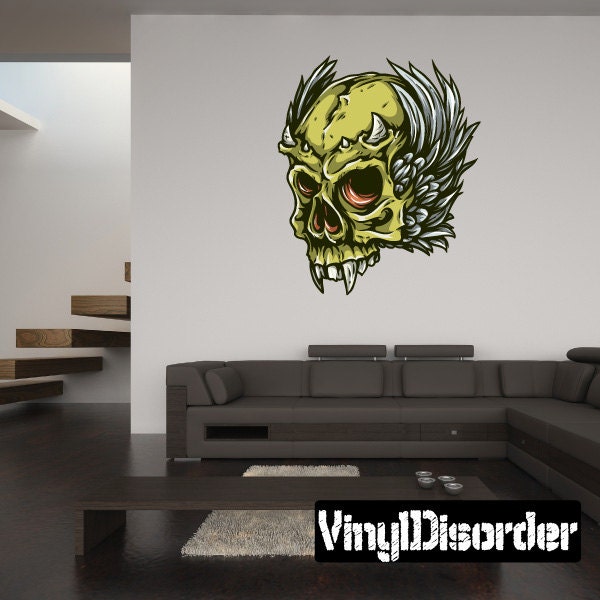 Skull Wall Decal - Fabric Vinyl Removable & Reusable Skulluscolor014Et