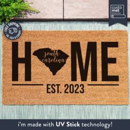 South Carolina State Map - Personalized Home Door Mat Us Custom Rug Gift Silhouette Doormat - thumbnail 1