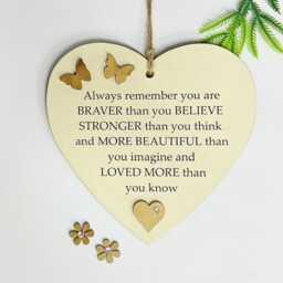 Inspirational Friendship Heart Always Remember You Are Braver Than Think Wooden Gift Plaque - thumbnail 2