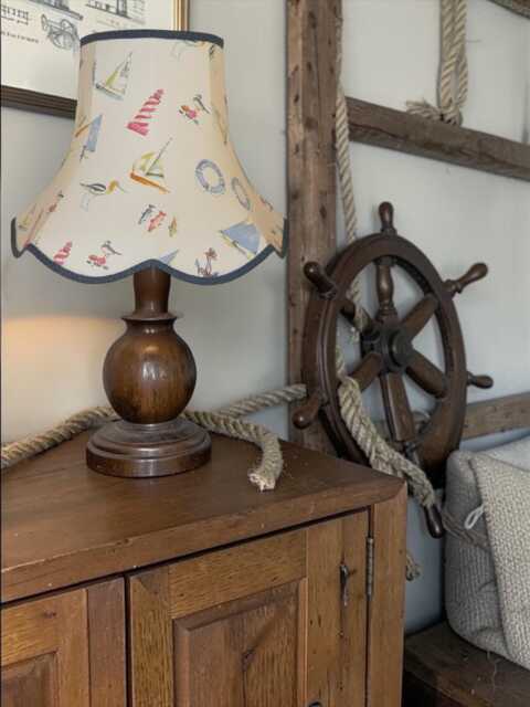 Nautical Padstow Fabric Lampshade Handmade For Table & Floor Standard Lamps Bases, Ceiling Pendant Shades - image 1