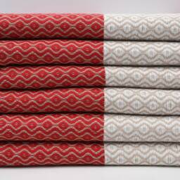 "Turkish Peshtemal, Red & White Towel, Hammam Towel, Bohemian Towel, Cotton Towel, Peshtemal, 40""x67" - thumbnail 2