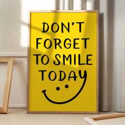 Don't Forget To Smile Today Art Canvas Poster, Trendy Wall Art, Apartment Aesthetic Decor, Retro Home Printed Gift - thumbnail 1