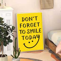Don't Forget To Smile Today Art Canvas Poster, Trendy Wall Art, Apartment Aesthetic Decor, Retro Home Printed Gift - thumbnail 3