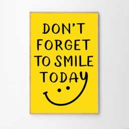 Don't Forget To Smile Today Art Canvas Poster, Trendy Wall Art, Apartment Aesthetic Decor, Retro Home Printed Gift - thumbnail 2