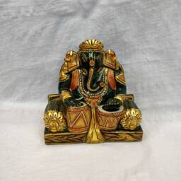 Green Jade Ganesha, Gemstone Ganesh, Religious Artifacts, Lord Spiritual Idols, Prayer Puja Yoga Idol, Home Decor Showpiece - thumbnail 1