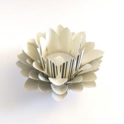 Paper Lotus Lantern -Black & Cream Stripe