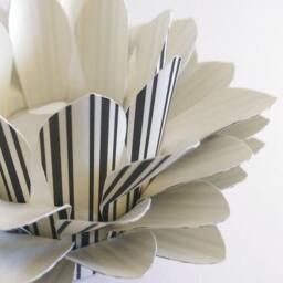 Paper Lotus Lantern -Black & Cream Stripe - thumbnail 2