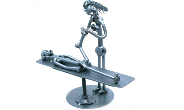 Metal Sculpture Physiotherapist Gift, Osteopath Welded Metal Art, Physiatrist Gift Rehabilitation, Physiotherapist Art - image 1