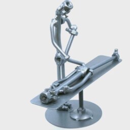 Metal Sculpture Physiotherapist Gift, Osteopath Welded Metal Art, Physiatrist Gift Rehabilitation, Physiotherapist Art - thumbnail 4