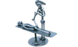 Metal Sculpture Physiotherapist Gift, Osteopath Welded Metal Art, Physiatrist Gift Rehabilitation, Physiotherapist Art - thumbnail 1