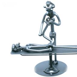 Metal Sculpture Physiotherapist Gift, Osteopath Welded Metal Art, Physiatrist Gift Rehabilitation, Physiotherapist Art - thumbnail 3