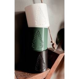 Winter Pine Plant Pot in White, Black, & Green - Holiday Decor - thumbnail 4