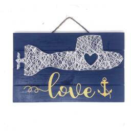 Submarine Love String Art - United States Navy Submarine Wall Decor, Semi-Custom Art - thumbnail 2