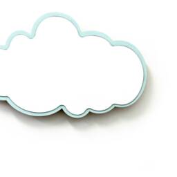Safety Mirror Cloud Powder Blue With Led Light - Wall Decor Nursery Kid Wooden - thumbnail 2