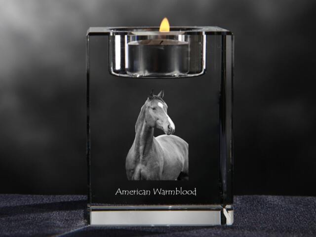 American Warmblood, Crystal Candlestick With Horse, Souvenir, Decoration, Limited Edition, Collection - image 1
