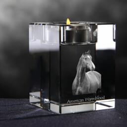 American Warmblood, Crystal Candlestick With Horse, Souvenir, Decoration, Limited Edition, Collection - thumbnail 3