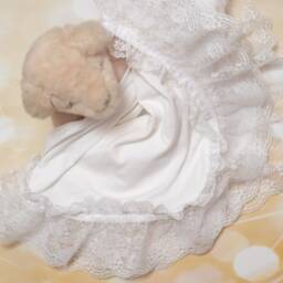 Baby Girl Gift Lace Blanket Shower White Cotton Ribbon Receiving - thumbnail 3