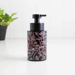 250Ml Amber Glass Soap Dispenser With White Artistic Wrap - Refillable Pump Bottle Sustainable Eco Design For Modern Bathrooms