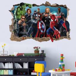Superheroes Avengers Spiderman Hulk Thor Wall Sticker Decal Mural Poster Decor 496 - thumbnail 3