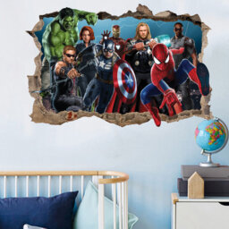 Superheroes Avengers Spiderman Hulk Thor Wall Sticker Decal Mural Poster Decor 496 - thumbnail 1