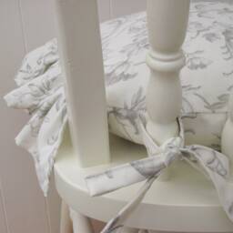 Laura Ashley Handmade Frilled/Ruffle Dining Chair Cushion With Bow Fastener & Feather Pad - thumbnail 2