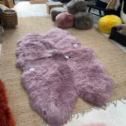 Lilac Sheepskin Rug , Pale Lilac , Large Large Bed Cover Chair Sofa Throw Fluffy Rug, Interiors - thumbnail 4
