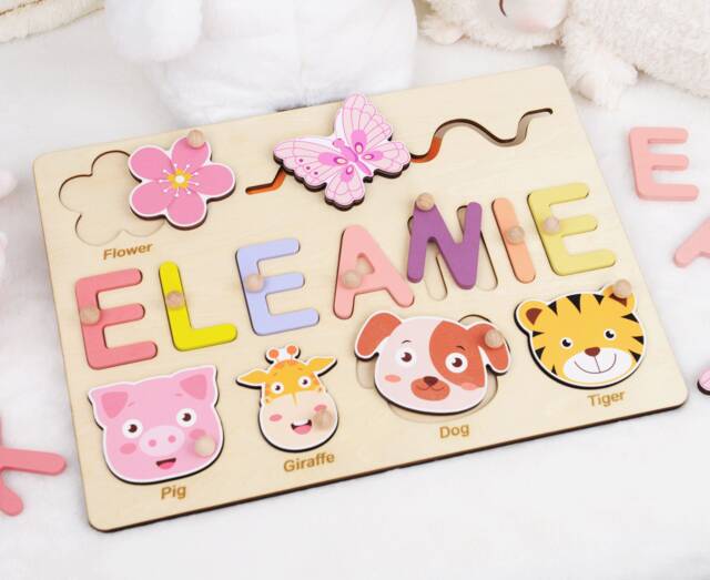 Personalized Baby Busy Board Name Puzzle - Montessori Toy Birthday Or Christmas Gift For Toddlers, Custom Girl Boy - image 1