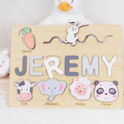 Personalized Baby Busy Board Name Puzzle - Montessori Toy Birthday Or Christmas Gift For Toddlers, Custom Girl Boy - thumbnail 3