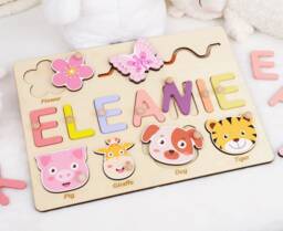 Personalized Baby Busy Board Name Puzzle - Montessori Toy Birthday Or Christmas Gift For Toddlers, Custom Girl Boy