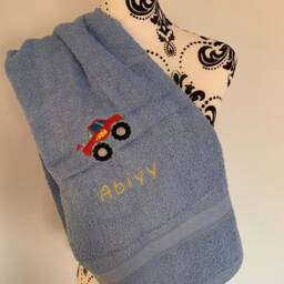 Dinosaur Towel - Personalised Face Cloth/Hand Bath = Embroidered - thumbnail 4