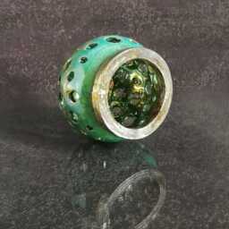 Raku Pierced Candle Holder - Polka Dot Turquoise Tealight Lantern, Handmade Ceramic Centerpiece Various Colors Available - thumbnail 4