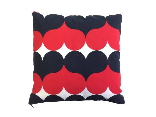Decorative Cushion Pillow Miniblings 40x40cm Hearts Red Black Eyes Retro Eye - image 1