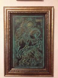Bronze Saint George Bas-Relief Orthodox Icon Wall Sculpture - thumbnail 1
