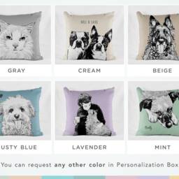 Custom Dog Pillow, Personalized Pet Cat Pillow Cover, Memorial, Loss Gift, Lovers Memorial - thumbnail 3