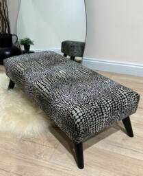 Premium Leopard Skin Pattern Fabric Ottoman Footstool Pouffe Footrest Coffee Table, Kids Toys & Blanket Storage Free Delivery UK - thumbnail 3