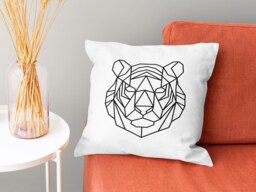 Tiger Cushion Cover - Geometric Pillow Bedroom Decor Bengal Print Gifts - thumbnail 1