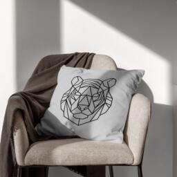 Tiger Cushion Cover - Geometric Pillow Bedroom Decor Bengal Print Gifts - thumbnail 2