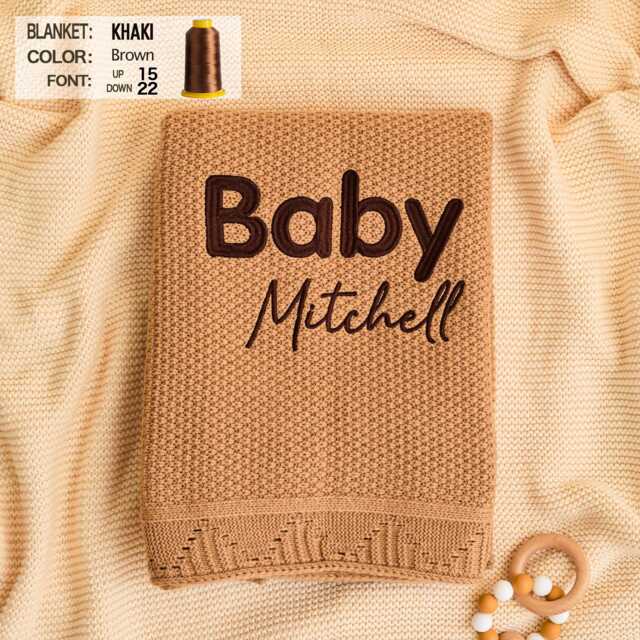 Personalized Baby Blanket Embroidered Name Cotton Swaddle, Nursery Keepsake - image 1