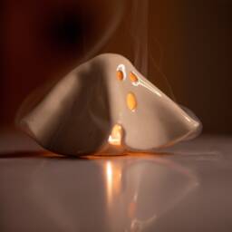 Ghost Tea Light Holder, Halloween Incense Holiday Home Decor - thumbnail 2