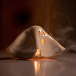 Ghost Tea Light Holder, Halloween Incense Holiday Home Decor - thumbnail 3