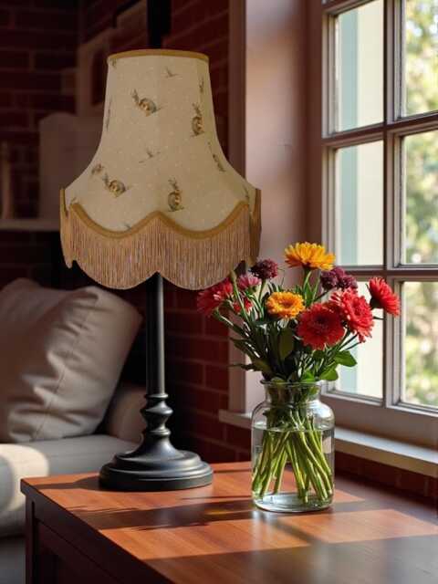 Rabbit Hare Hunting Lampshade Handmade UK Vintage Fabric Table Floor Lamp Shade - image 1