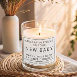 New Mum Gift, Expecting Pregnancy Funny Baby Shower Candle - thumbnail 1