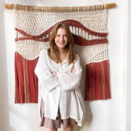 Macrame Mural Available in Many Colors, Geometric Headboard, Extra Large Wall Hanging, Living Room Decoration, Modern Decor - thumbnail 2