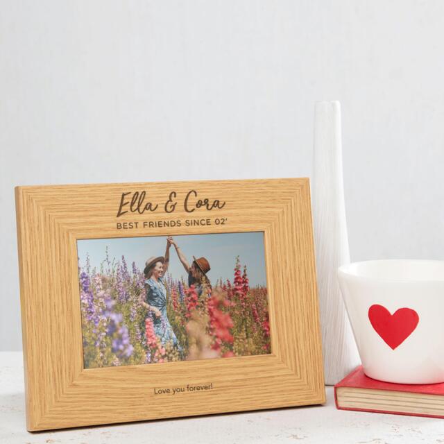 Personalised Engraved Best Friends Photo Frame - Unique Bff Birthday Gifts For Women Her Galentines Day Gift Friend Bestie - image 1