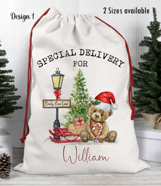 Personalised Santa Sack, Christmas Stocking, My First Sack - image 1